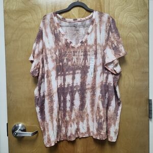 Sonoma Size 4X The everyday tee Earth tones Tie-dye V-neck Short sleeve NWT
